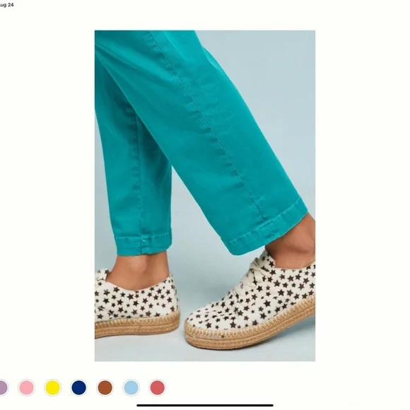 Anthropologie Relaxed chino blue green OOS online size 27 - Picture 4 of 12